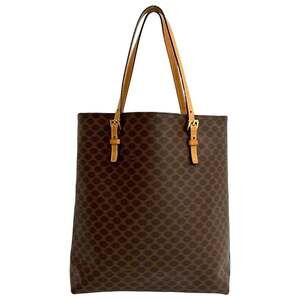 CELINE Macadam Blason Triomphe Leather Handbag/Mini Tote Bag, Brown, 21583